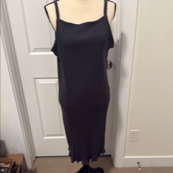 Eileen Fisher Dresses & Skirts - Eileen Fisher Olive Green Ribbed Midi Slip Dress